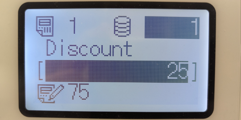 input the percentage discount, must be in intervals of 5%
