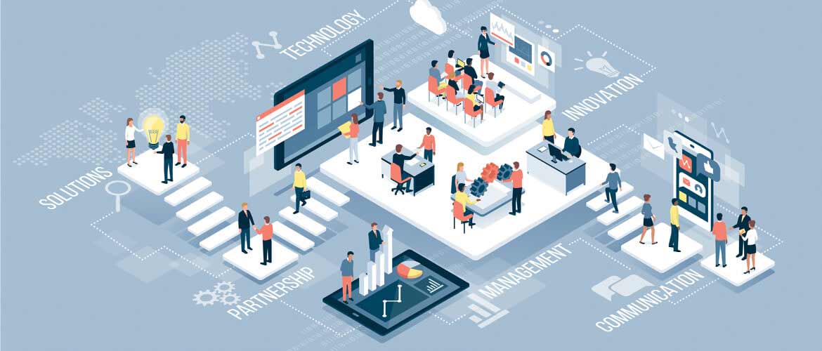 Des collaborateurs faisant usage de la réalité augmentée