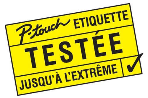 P-touch étiquette testée jusqu'à l'extrême